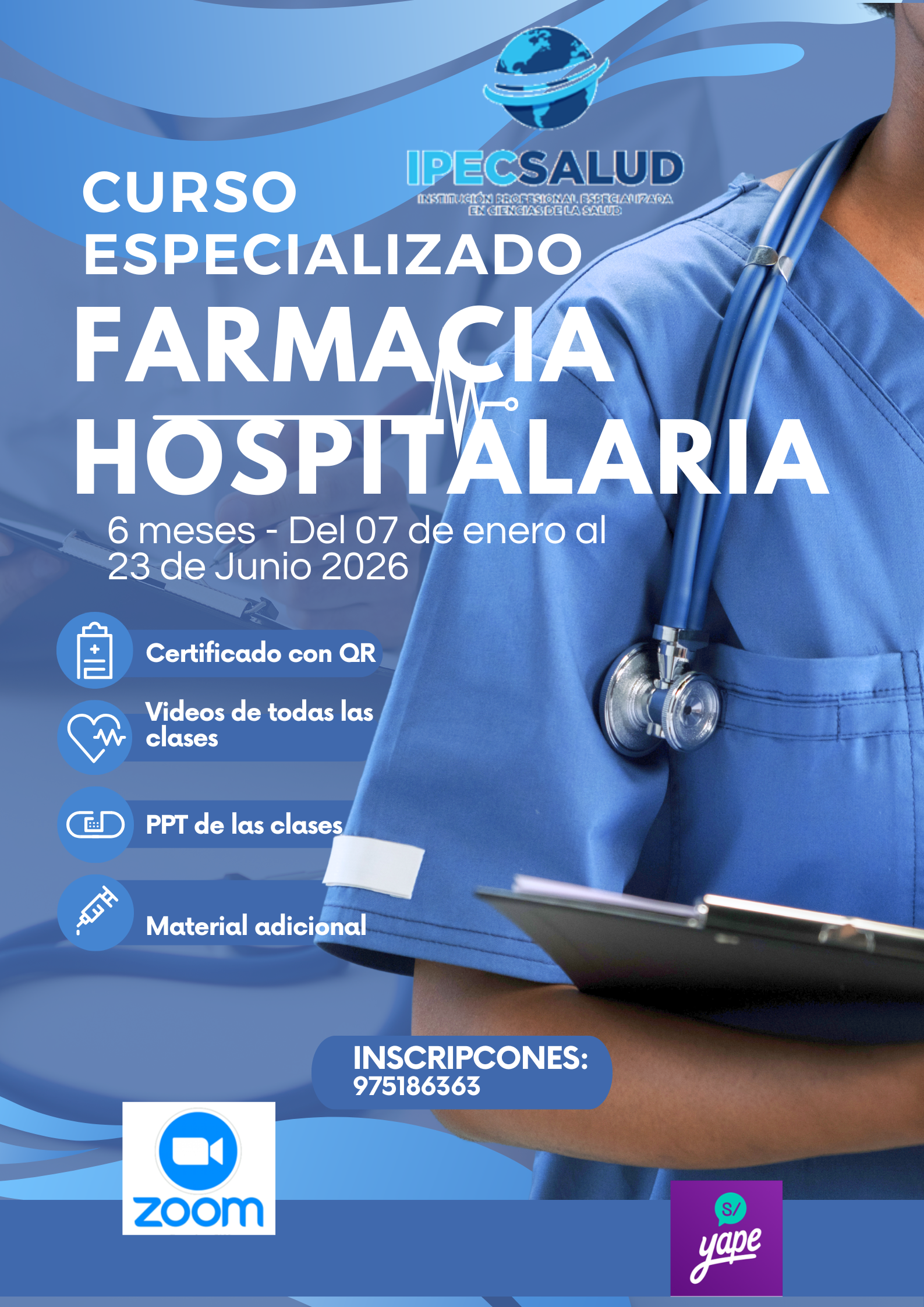 Curso Especializado: Farmacia Hospitalaria y Gestión Farmacéutica. 07 de Enero al 23 de Junio 2026